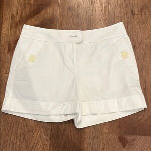 LOFT White Shorts Tailored Cuffed Hem